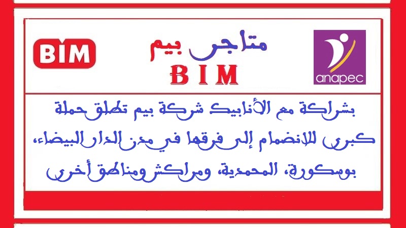 بشراكة مع الأنابيك شركة بيم تطلق حملة كبرى للانضمام إلى فرقها في مدن الدار البيضاء، بوسكورة، المحمدية، ومراكش ومناطق أخرى
